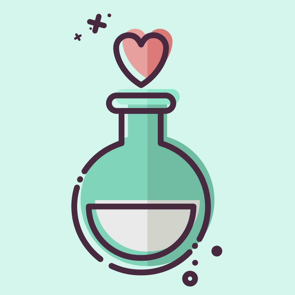 Icon Love Potion. related to Valentine Day symbol. MBE style. simple design editable. simple illustration vector