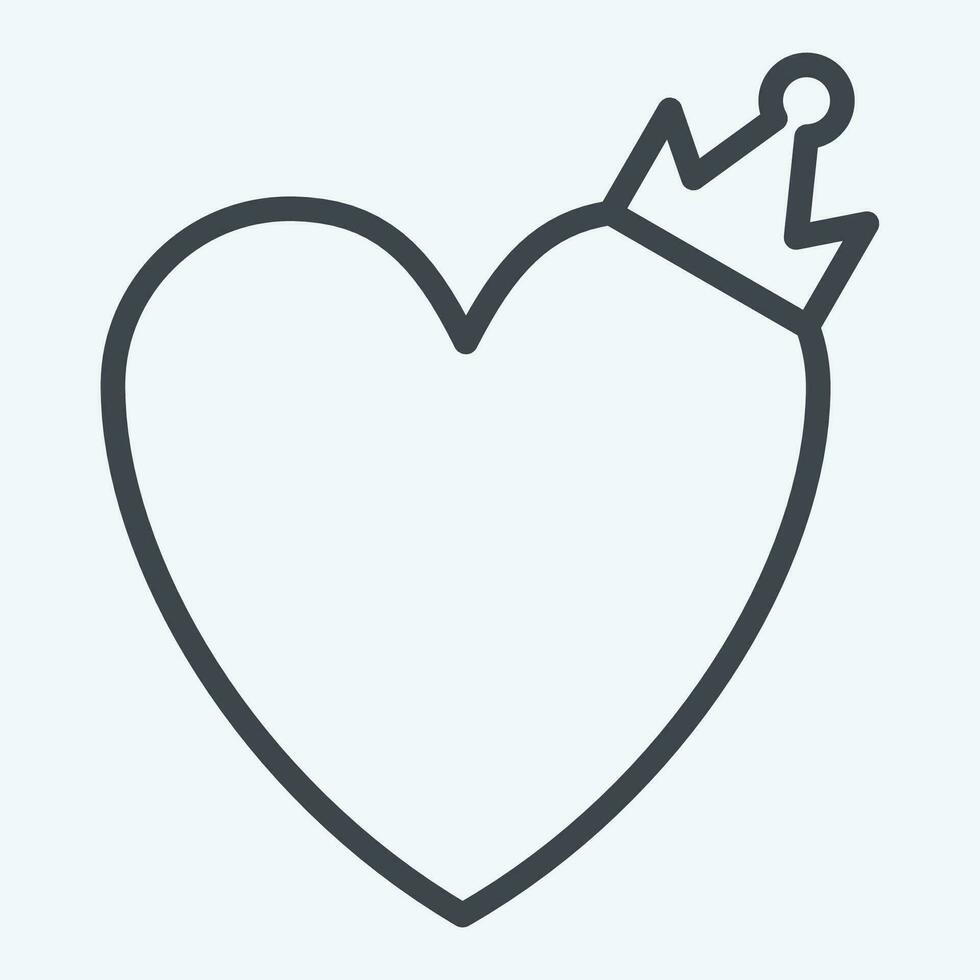 Icon Love King. related to Valentine Day symbol. line style. simple design editable. simple illustration vector