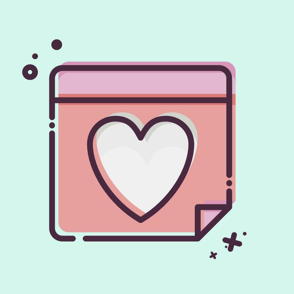 Icon Valentines Day. related to Valentine Day symbol. MBE style. simple design editable. simple illustration vector