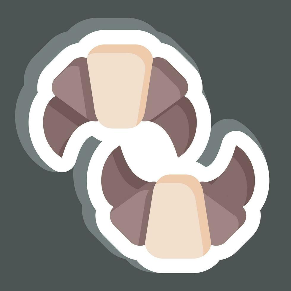 Sticker Croissant. related to France symbol. simple design editable. simple illustration vector