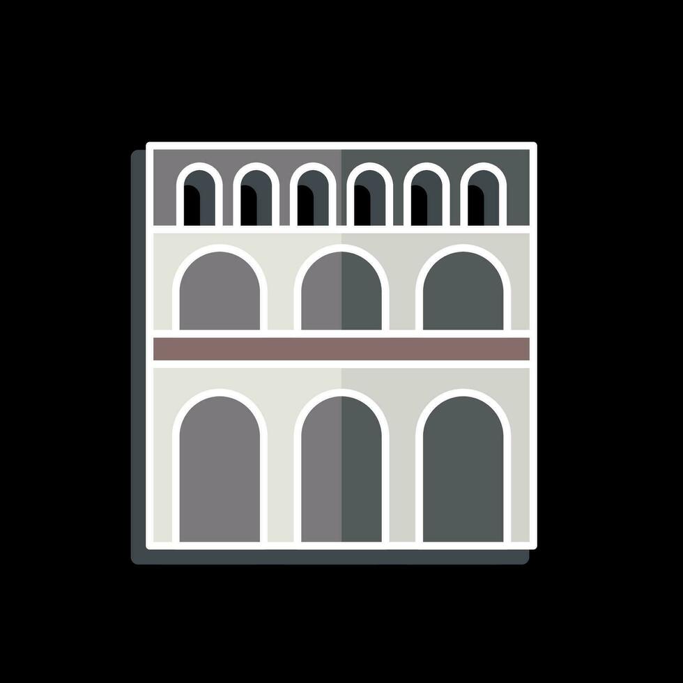 Icon Pont Du Gard. related to France symbol. glossy style. simple design editable. simple illustration vector