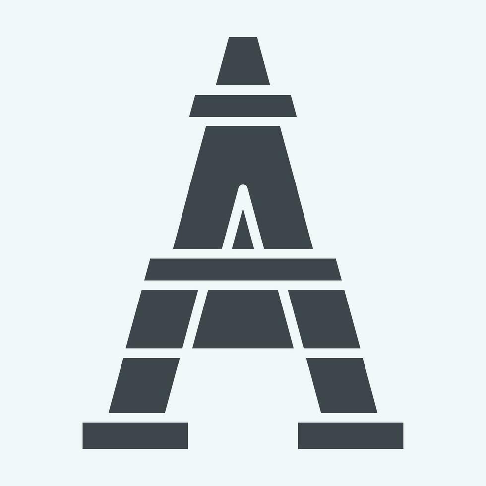 Icon Eiffel Tower. related to France symbol. glyph style. simple design editable. simple illustration vector