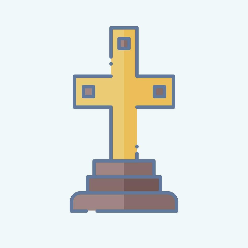 Icon Catacomb. related to France symbol. doodle style. simple design editable. simple illustration vector