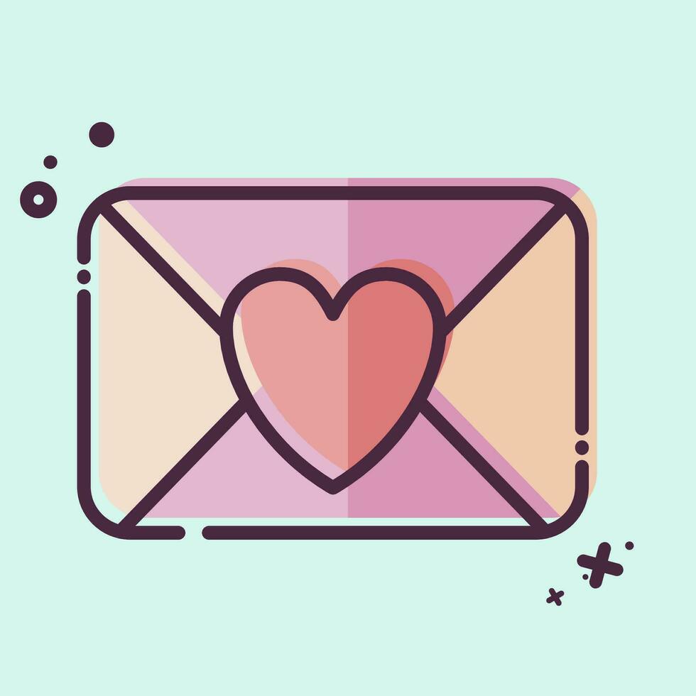 Icon Love Letter. related to Valentine Day symbol. MBE style. simple design editable. simple illustration vector