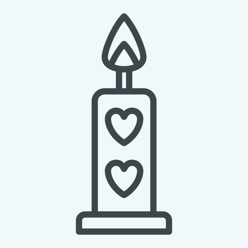 Icon Candle. related to Valentine Day symbol. line style. simple design editable. simple illustration vector