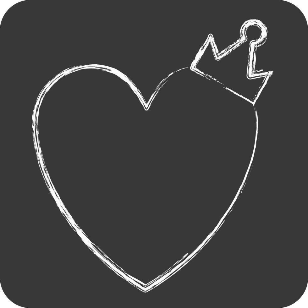 Icon Love King. related to Valentine Day symbol. chalk Style. simple design editable. simple illustration vector