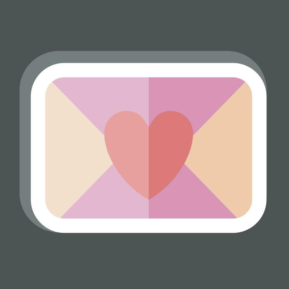 Sticker Love Letter. related to Valentine Day symbol. glyph style. simple design editable. simple illustration vector