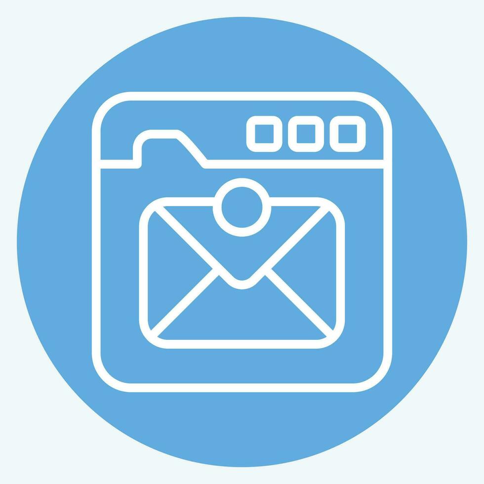 Icon Inbox Mail. related to Communication symbol. blue eyes style. simple design editable. simple illustration vector