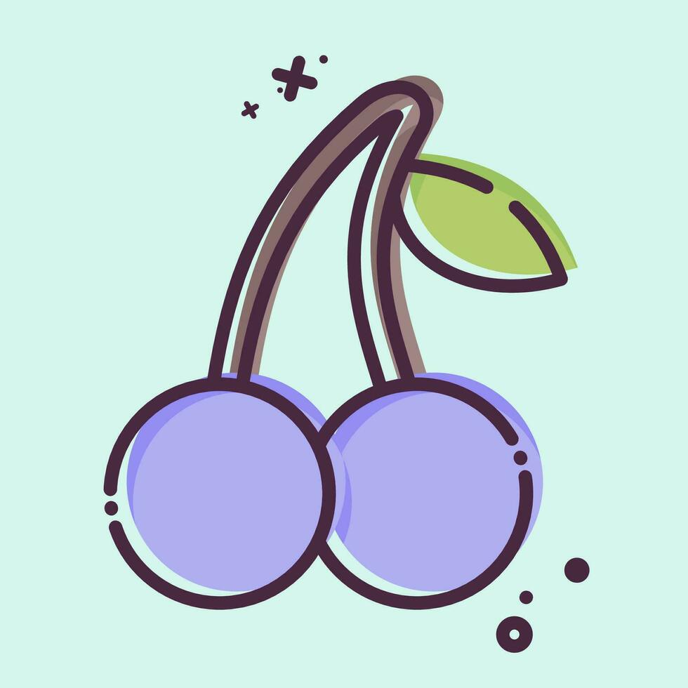 Icon Cherry. related to Fruit and Vegetable symbol. MBE style. simple design editable. simple illustration vector