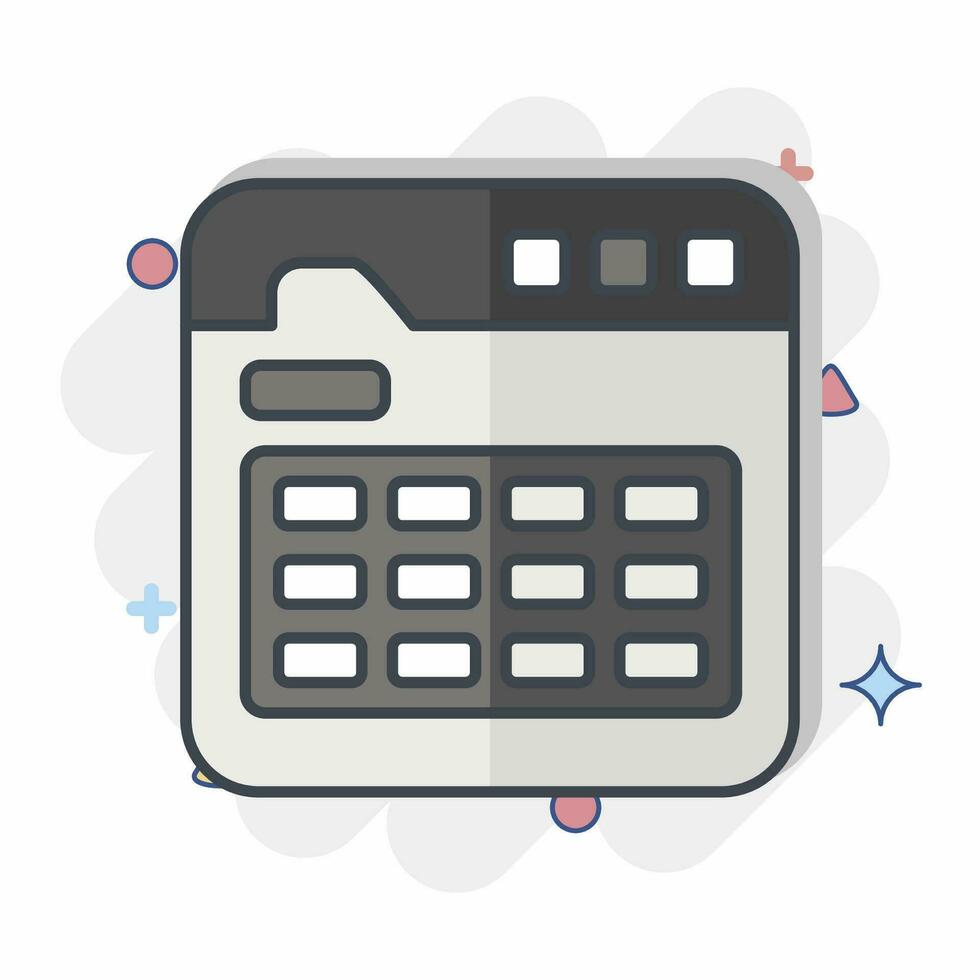 Icon Calendar. related to Communication symbol. comic style. simple design editable. simple illustration vector