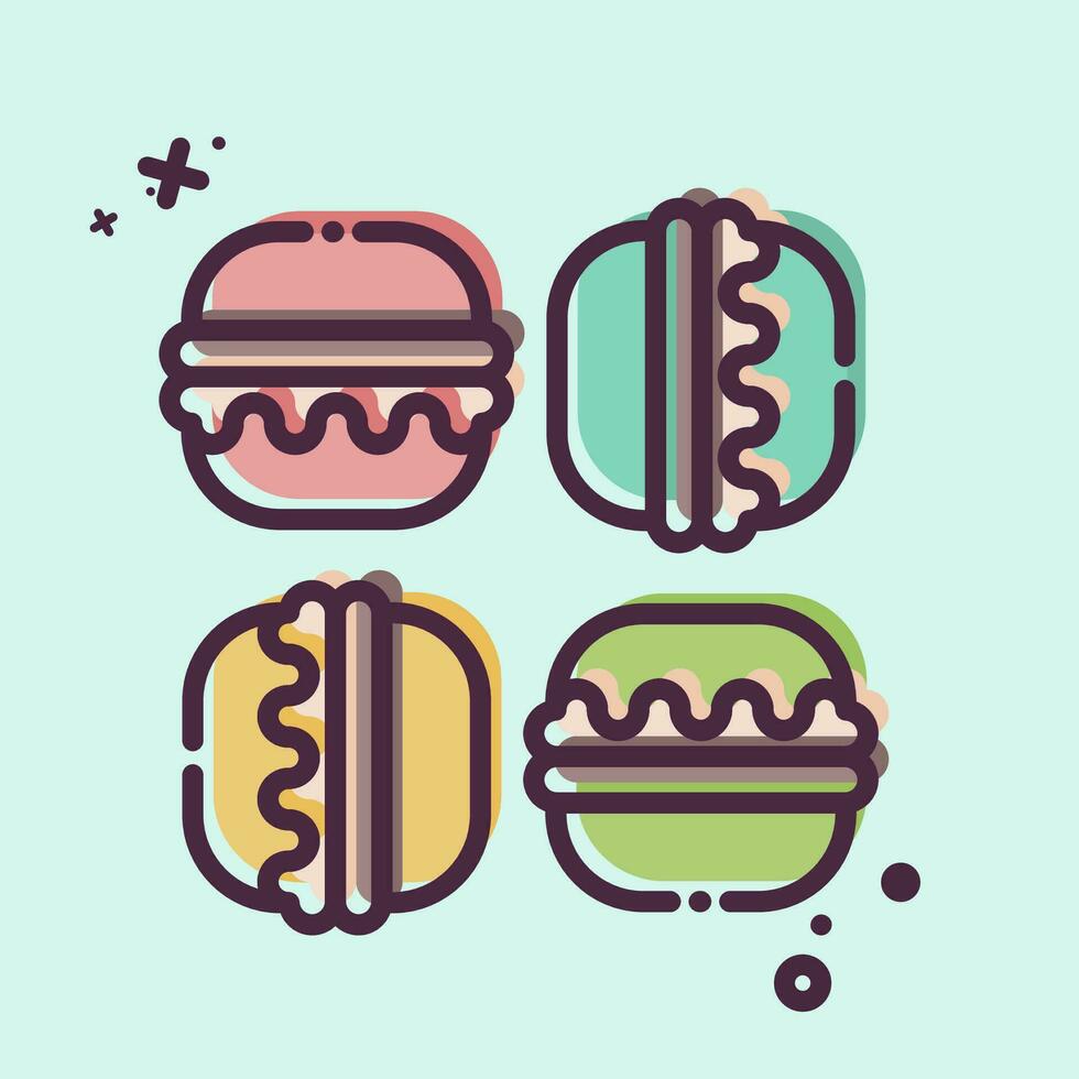 icono macaron relacionado a Francia símbolo. mbe estilo. sencillo diseño editable. sencillo ilustración vector