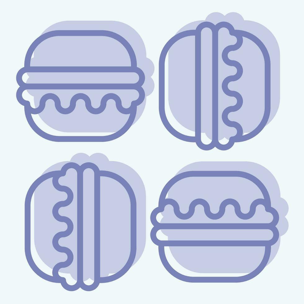 icono macaron relacionado a Francia símbolo. dos tono estilo. sencillo diseño editable. sencillo ilustración vector
