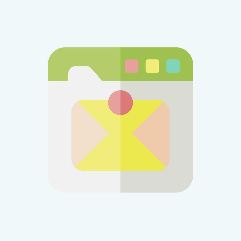Icon Inbox Mail. related to Communication symbol. flat style. simple design editable. simple illustration vector
