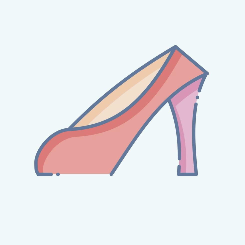 Icon High Heels. related to France symbol. doodle style. simple design editable. simple illustration vector