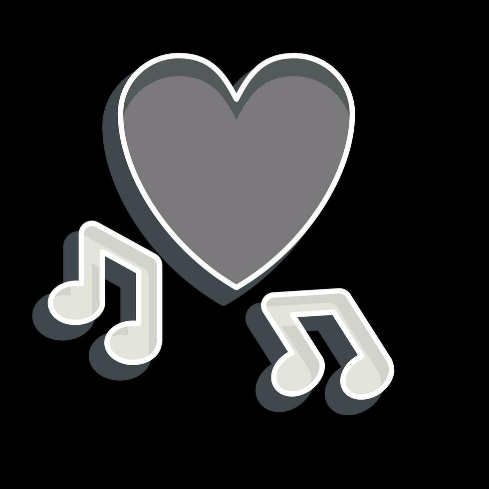 Icon Music. related to Valentine Day symbol. glossy style. simple design editable. simple illustration vector