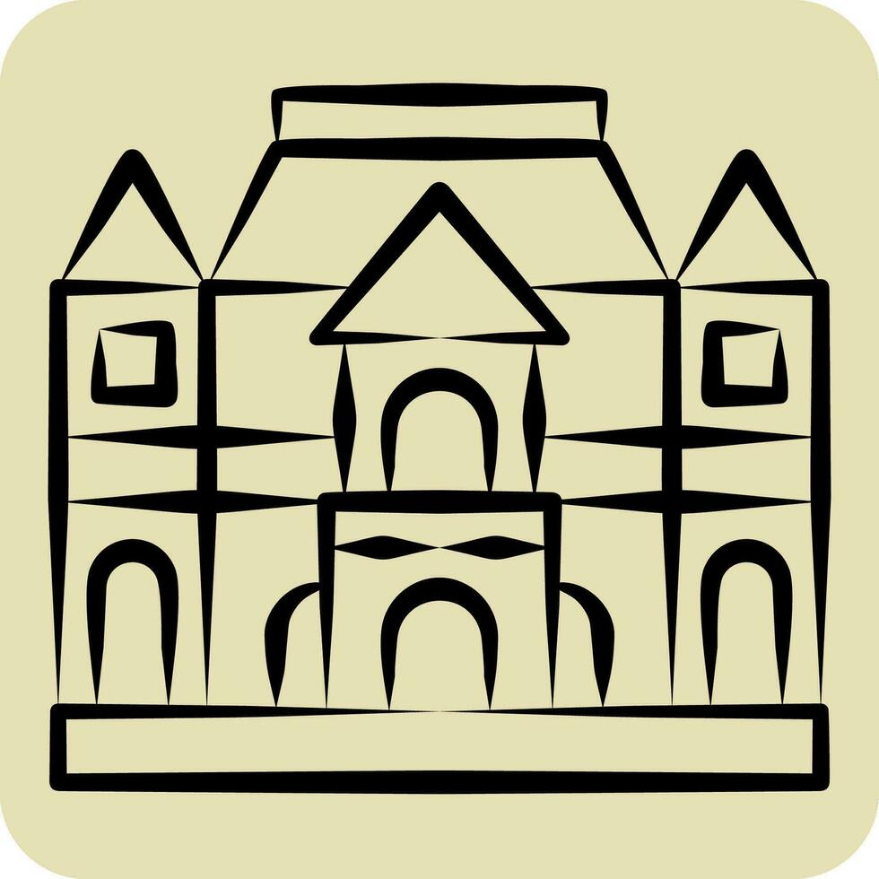 Icon Musee Rodin. related to France symbol. hand drawn style. simple design editable. simple illustration vector