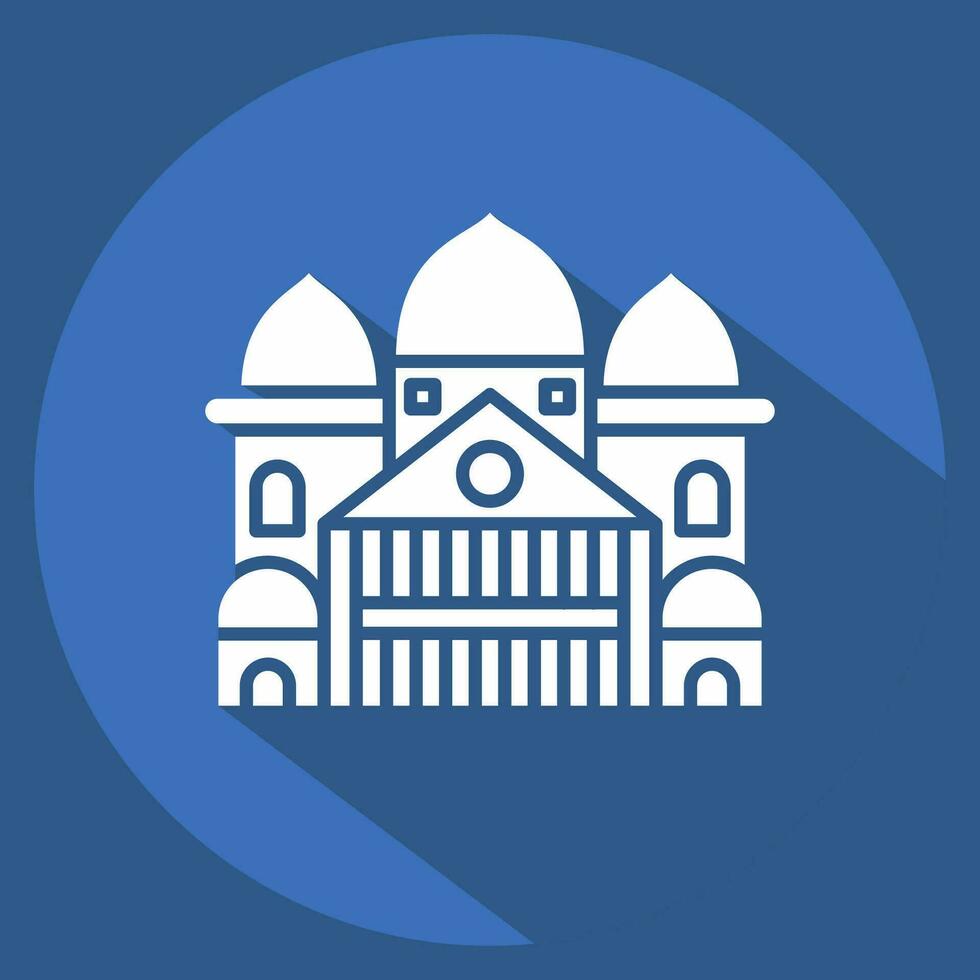 Icon Sacre Coeur. related to France symbol. long shadow style. simple design editable. simple illustration vector