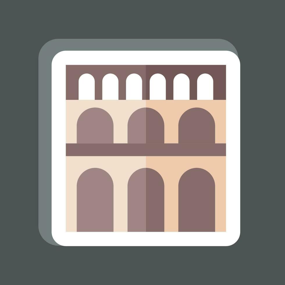 Sticker Pont Du Gard. related to France symbol. simple design editable. simple illustration vector