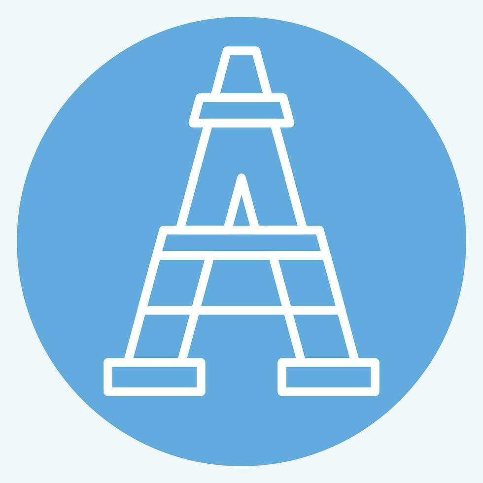 Icon Eiffel Tower. related to France symbol. blue eyes style. simple design editable. simple illustration vector