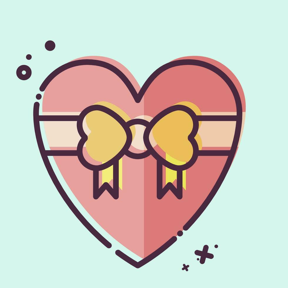 Icon Gift. related to Valentine Day symbol. MBE style. simple design editable. simple illustration vector