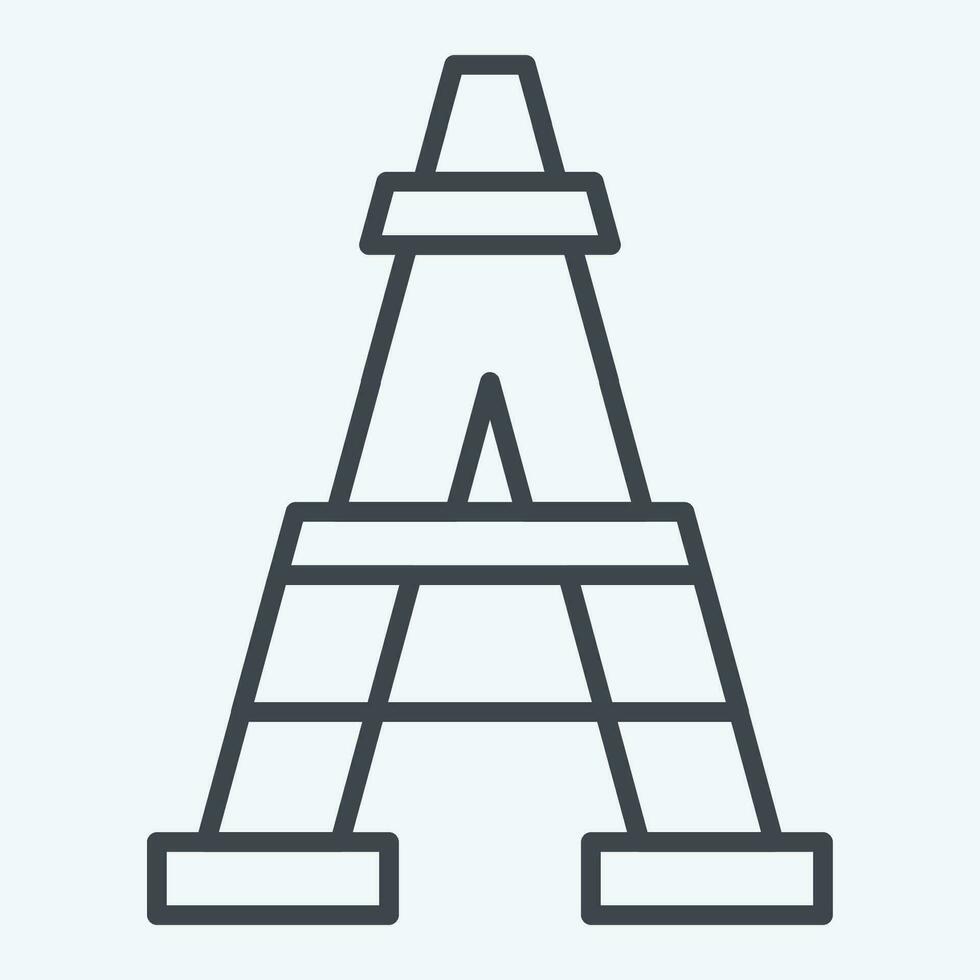 Icon Eiffel Tower. related to France symbol. line style. simple design editable. simple illustration vector