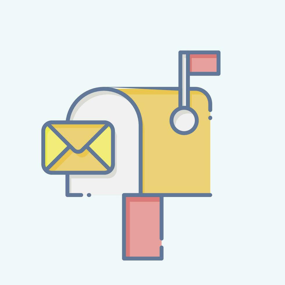 Icon Mailbox. related to Communication symbol. doodle style. simple design editable. simple illustration vector