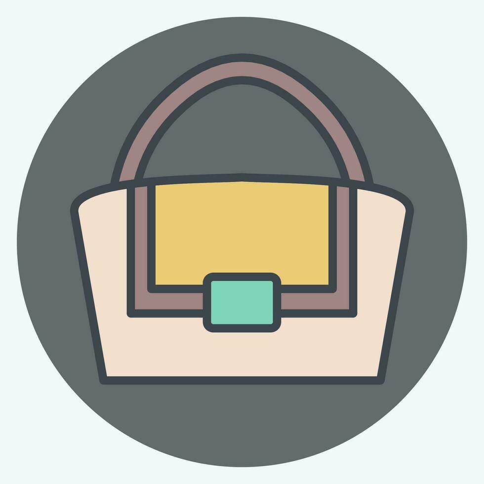 Icon French Bag. related to France symbol. color mate style. simple design editable. simple illustration vector