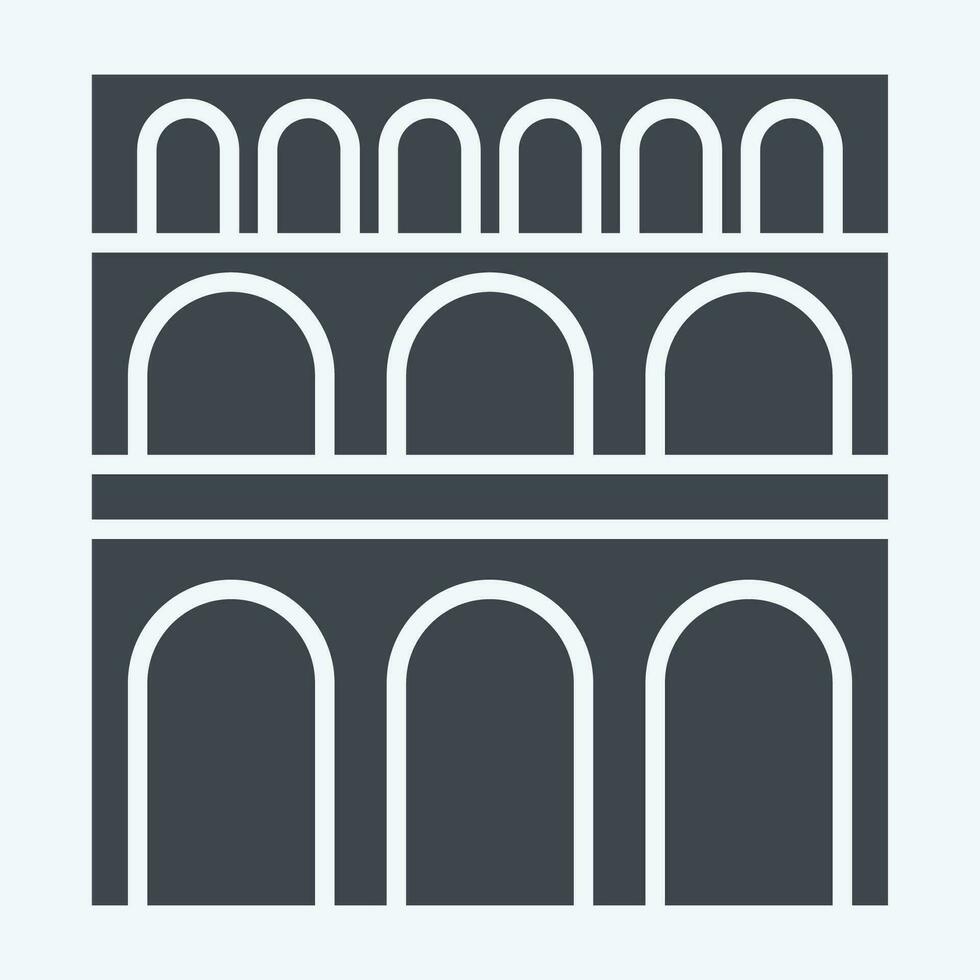 Icon Pont Du Gard. related to France symbol. glyph style. simple design editable. simple illustration vector