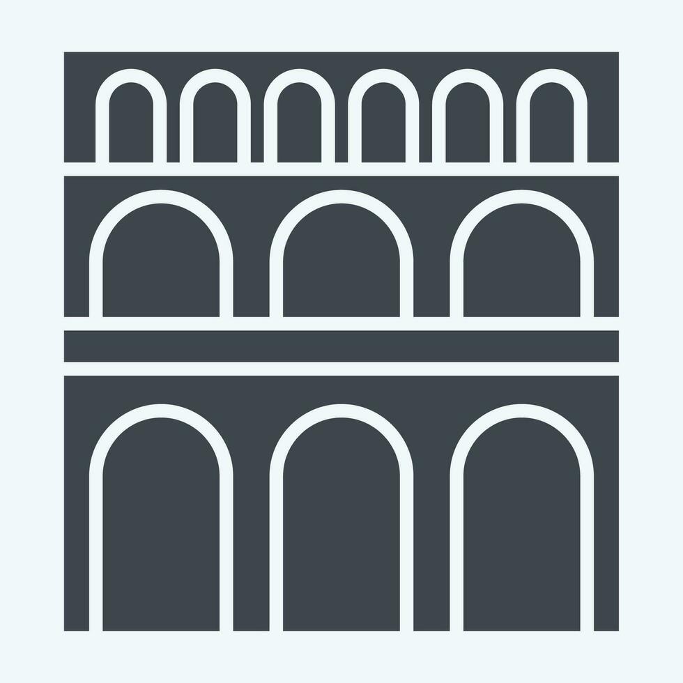 Icon Pont Du Gard. related to France symbol. glyph style. simple design editable. simple illustration vector