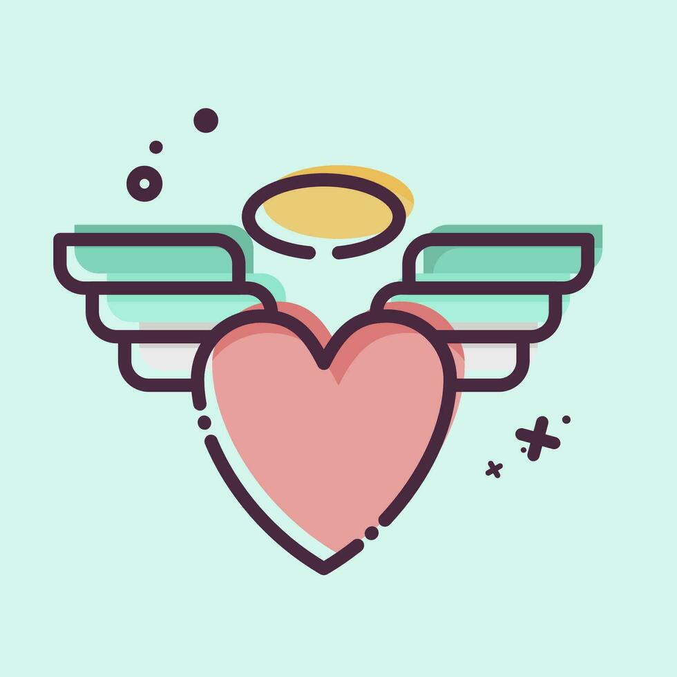 Icon Angle. related to Valentine Day symbol. MBE style. simple design editable. simple illustration vector