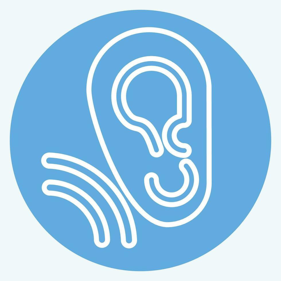 Icon Ear. related to Communication symbol. blue eyes style. simple design editable. simple illustration vector