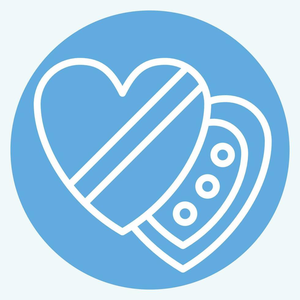 Icon Chocolate. related to Valentine Day symbol. blue eyes style. simple design editable. simple illustration vector