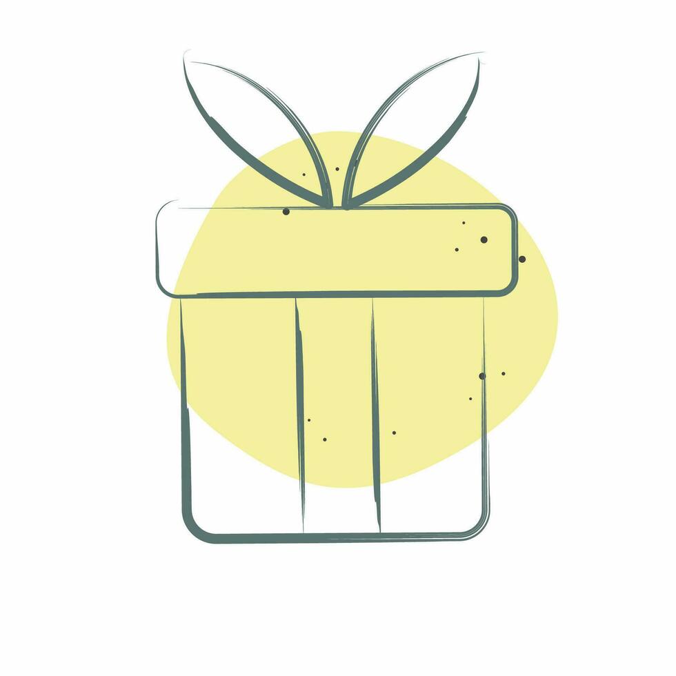 Icon Gift Love. related to Valentine Day symbol. Color Spot Style. simple design editable. simple illustration vector
