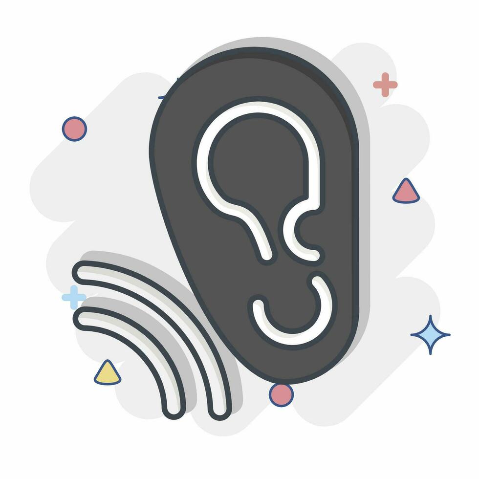 Icon Ear. related to Communication symbol. comic style. simple design editable. simple illustration vector