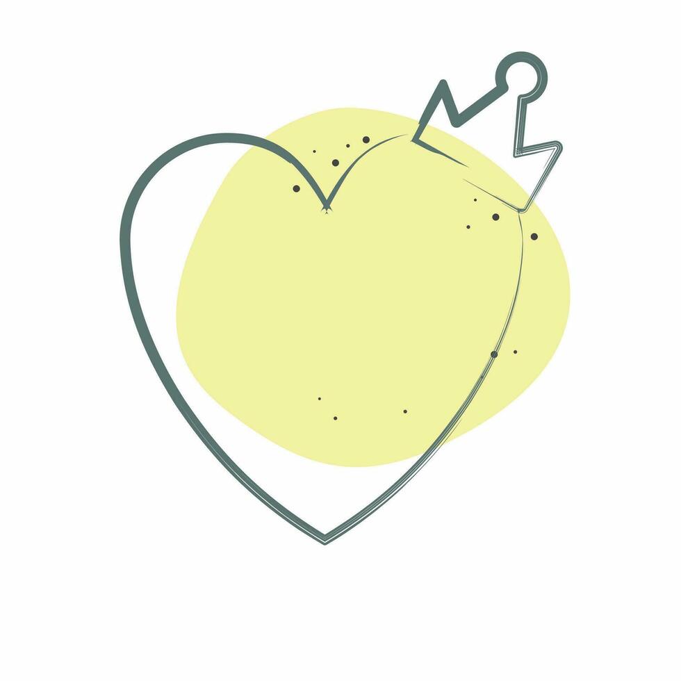 Icon Love King. related to Valentine Day symbol. Color Spot Style. simple design editable. simple illustration vector