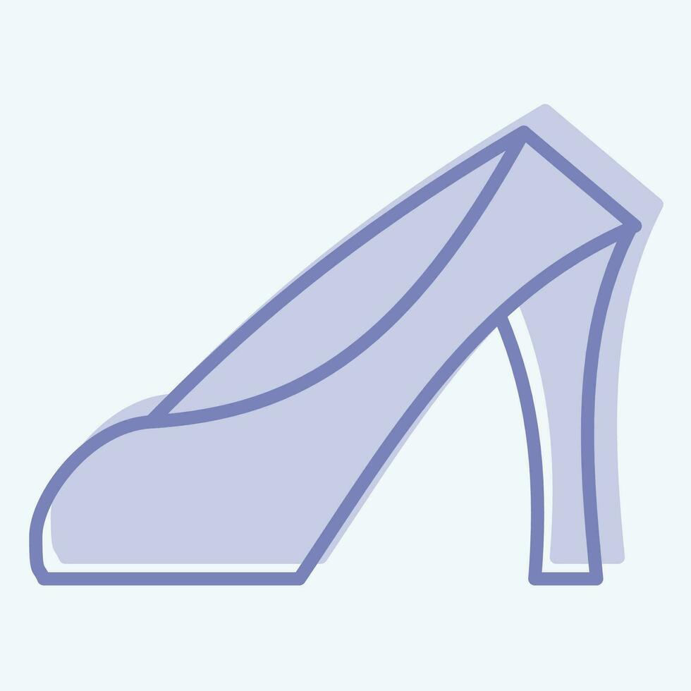 Icon High Heels. related to France symbol. two tone style. simple design editable. simple illustration vector