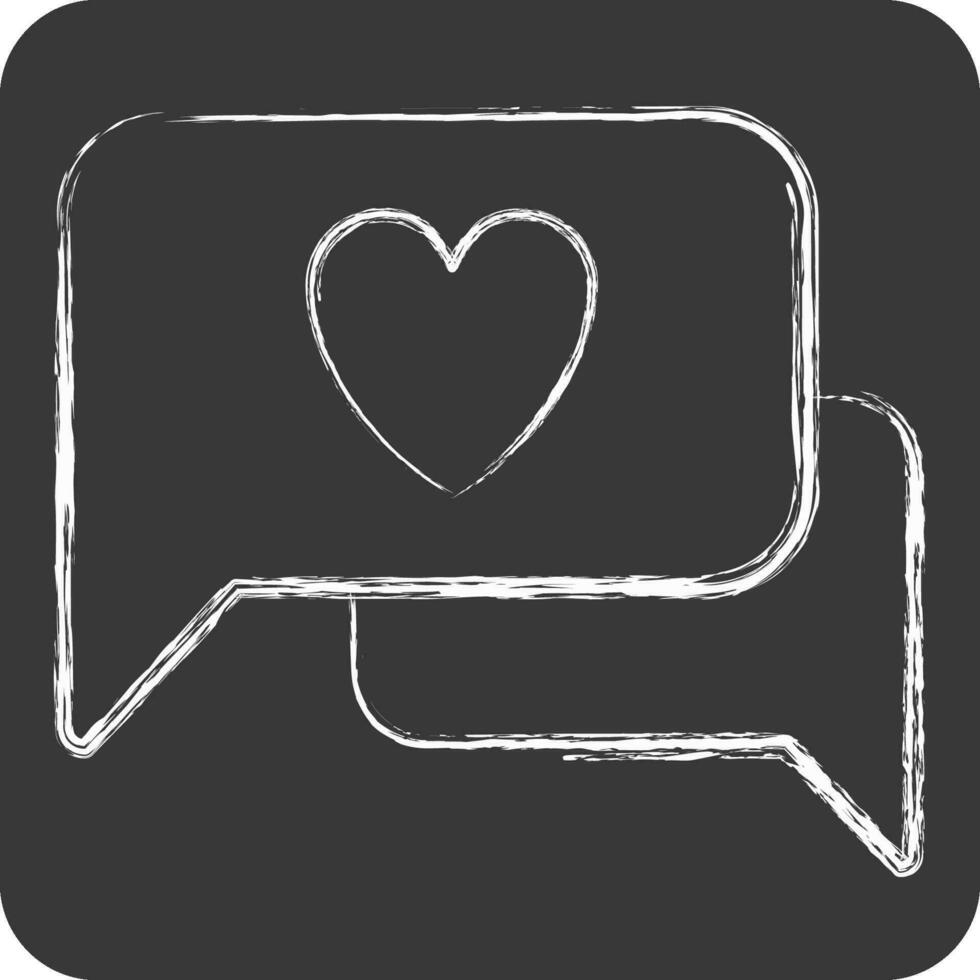 Icon Romantic Chat. related to Valentine Day symbol. chalk Style. simple design editable. simple illustration vector