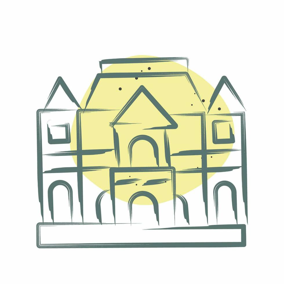 Icon Musee Rodin. related to France symbol. Color Spot Style. simple design editable. simple illustration vector