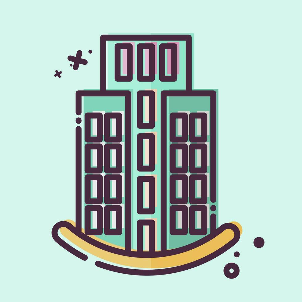 Icon Skyscraper. related to Icon Building symbol. MBE style. simple design editable. simple illustration vector