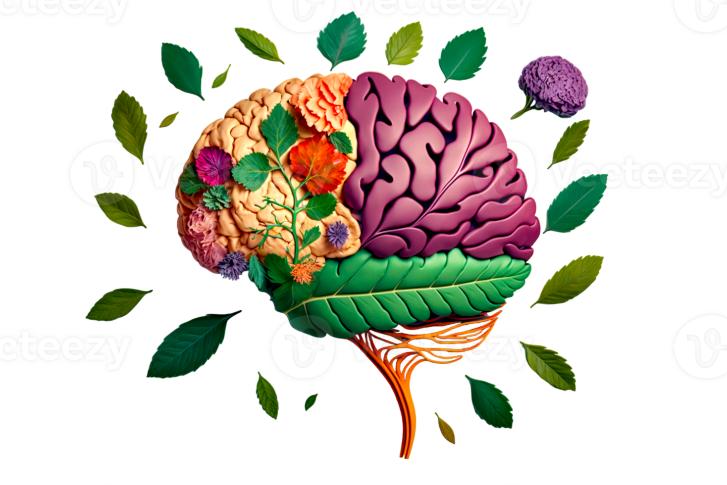 Brain 3d illustration ai generated png
