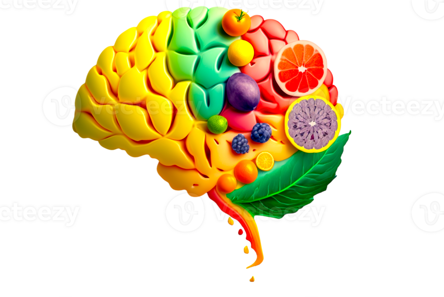 Brain 3d illustration ai generated png