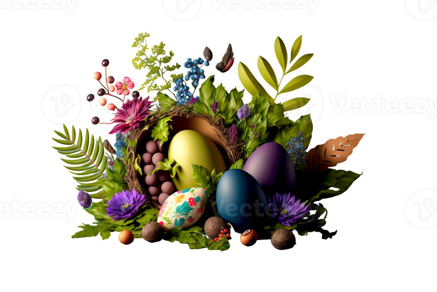 easter 3d illustration ai generated png