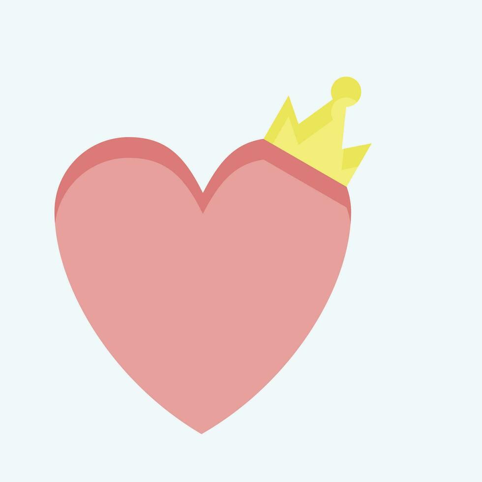 Icon Love King. related to Valentine Day symbol. flat style. simple design editable. simple illustration vector