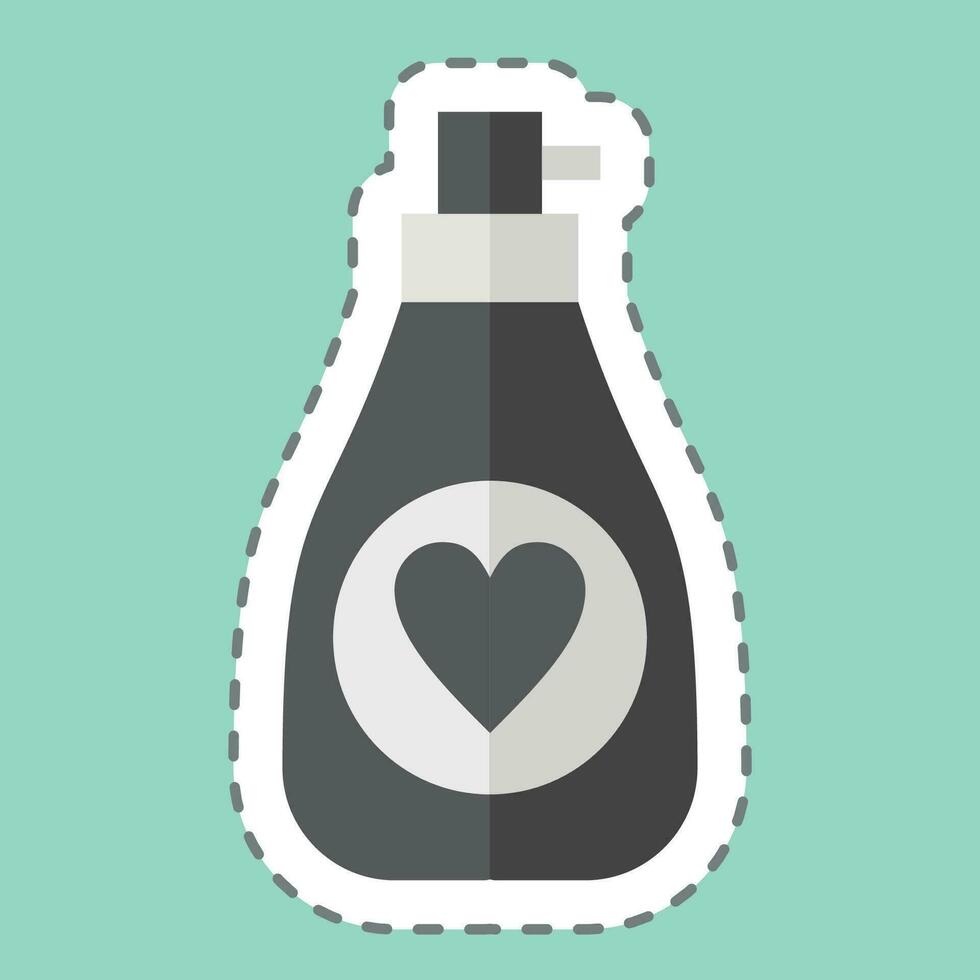 Sticker line cut Perfume. related to France symbol. simple design editable. simple illustration vector