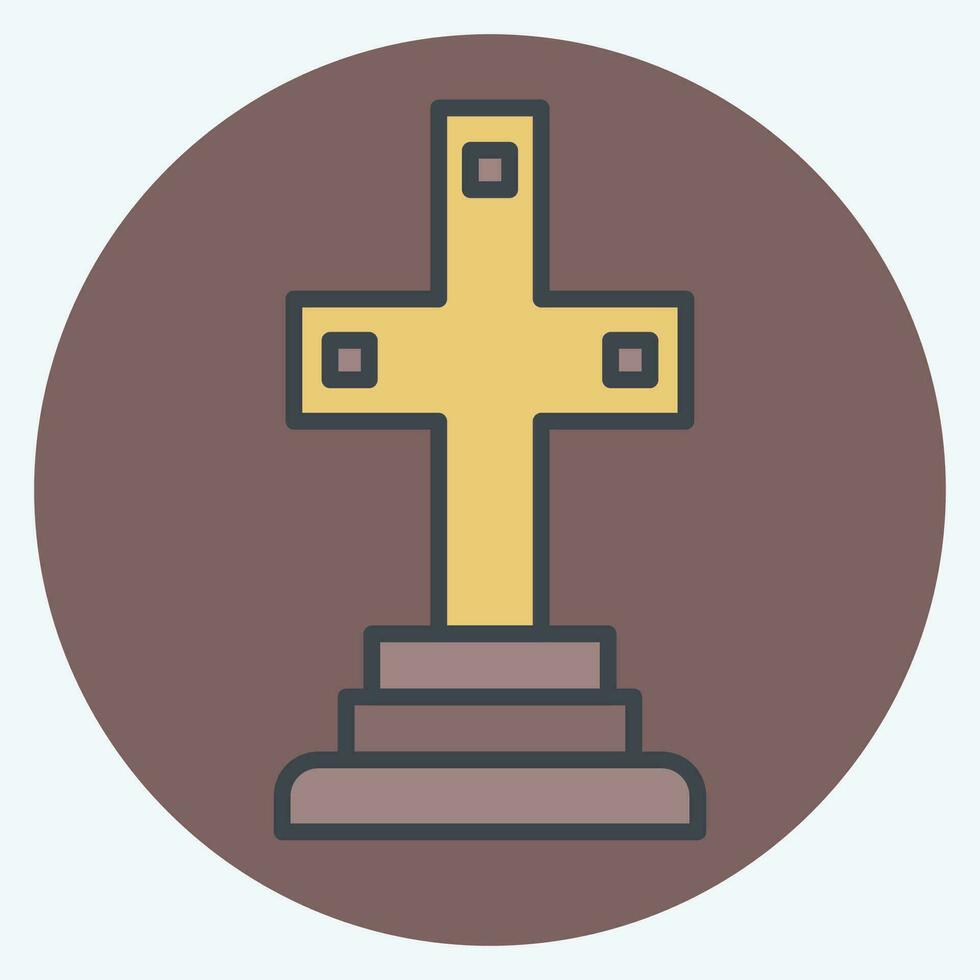 Icon Catacomb. related to France symbol. color mate style. simple design editable. simple illustration vector