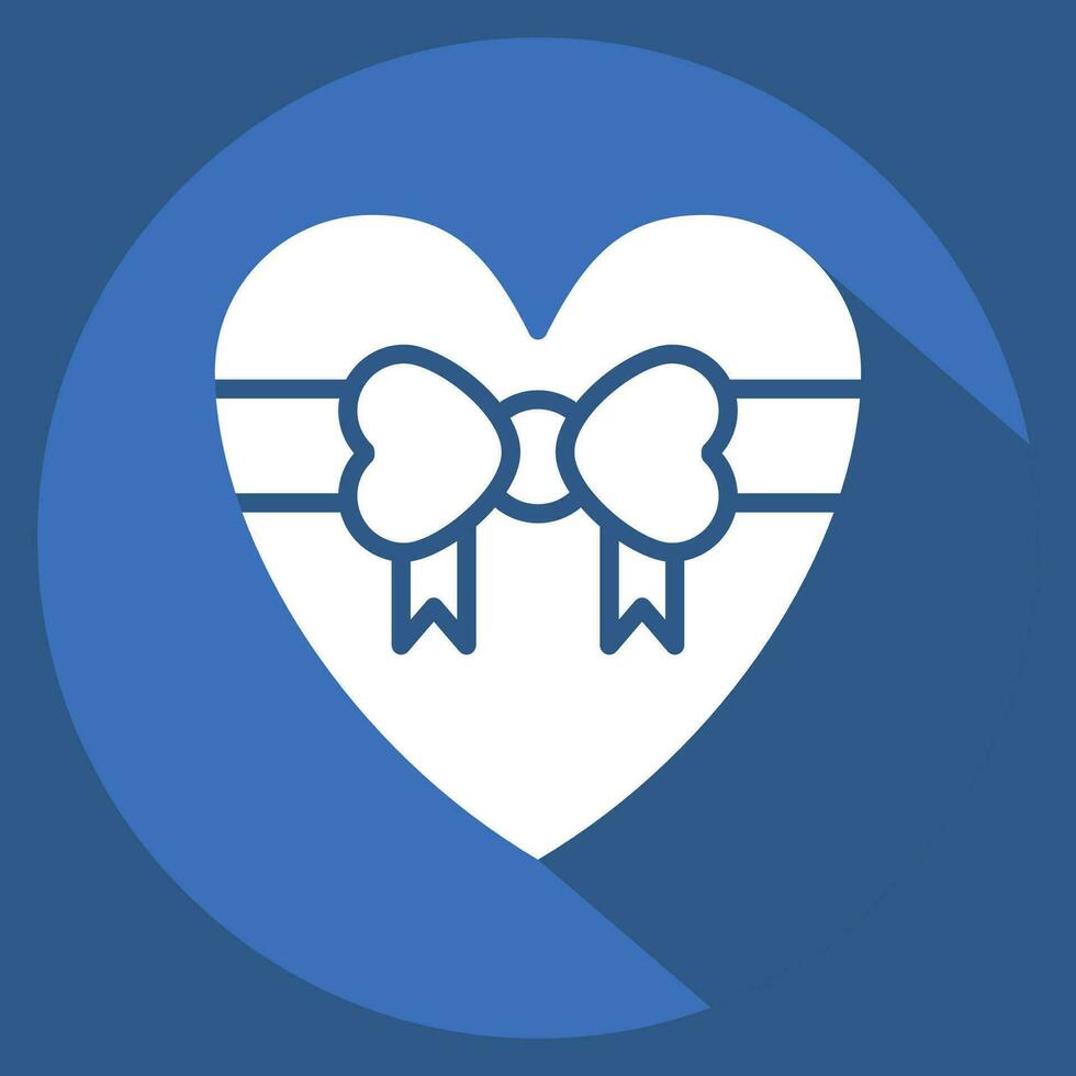 Icon Gift. related to Valentine Day symbol. long shadow style. simple design editable. simple illustration vector