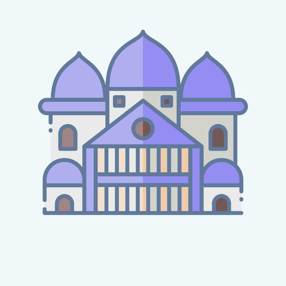 Icon Sacre Coeur. related to France symbol. doodle style. simple design editable. simple illustration vector