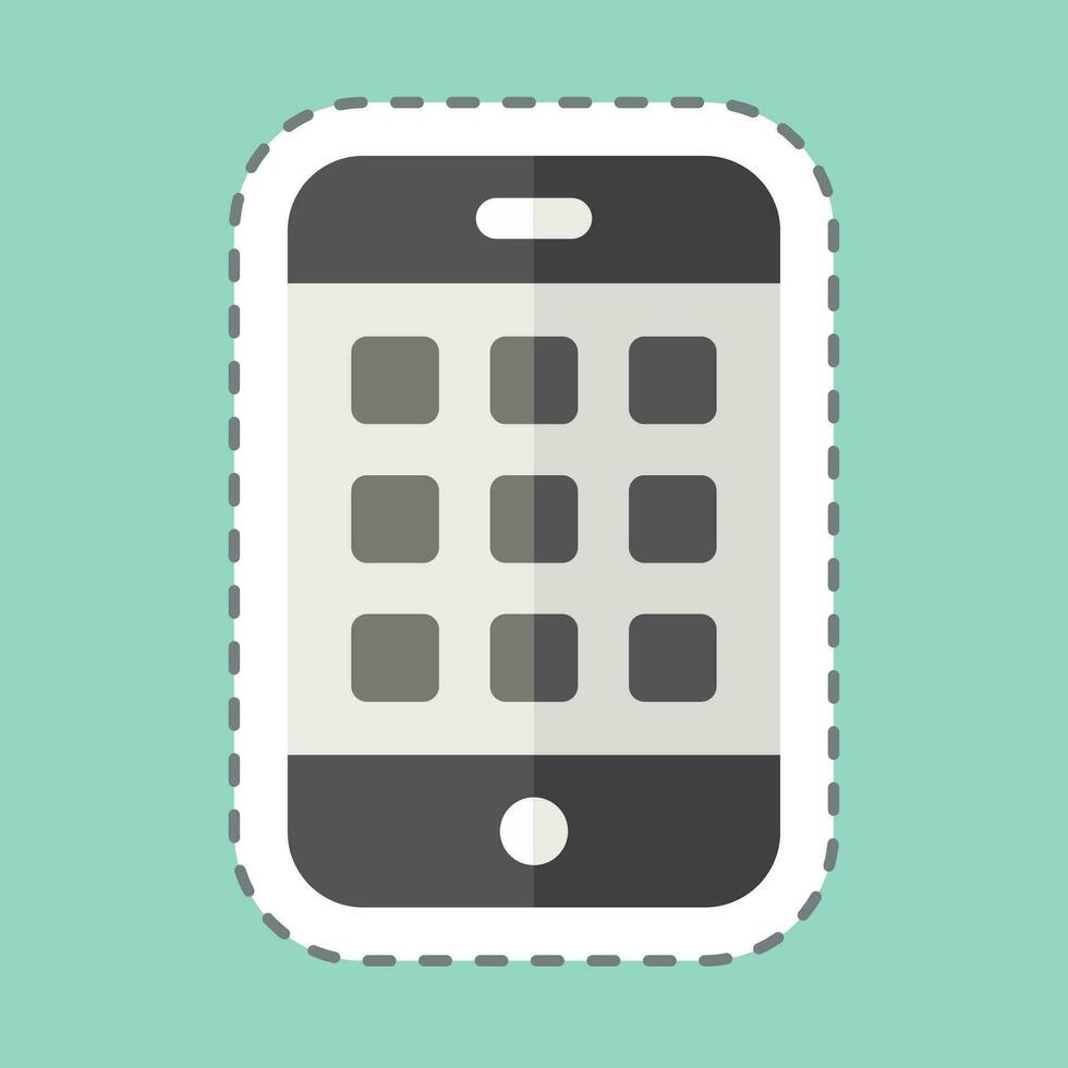Sticker line cut Applications. related to Communication symbol. Communication. simple design editable. simple illustration vector
