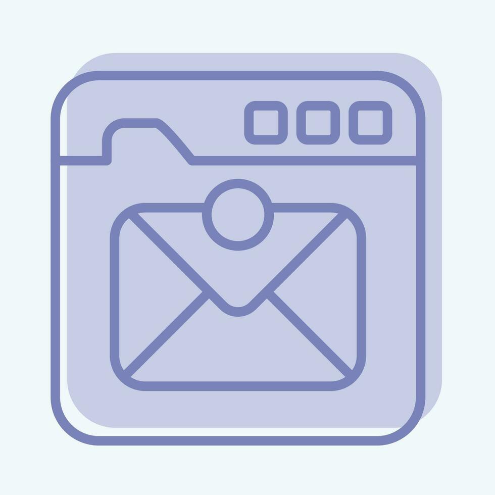 Icon Inbox Mail. related to Communication symbol. two tone style. simple design editable. simple illustration vector