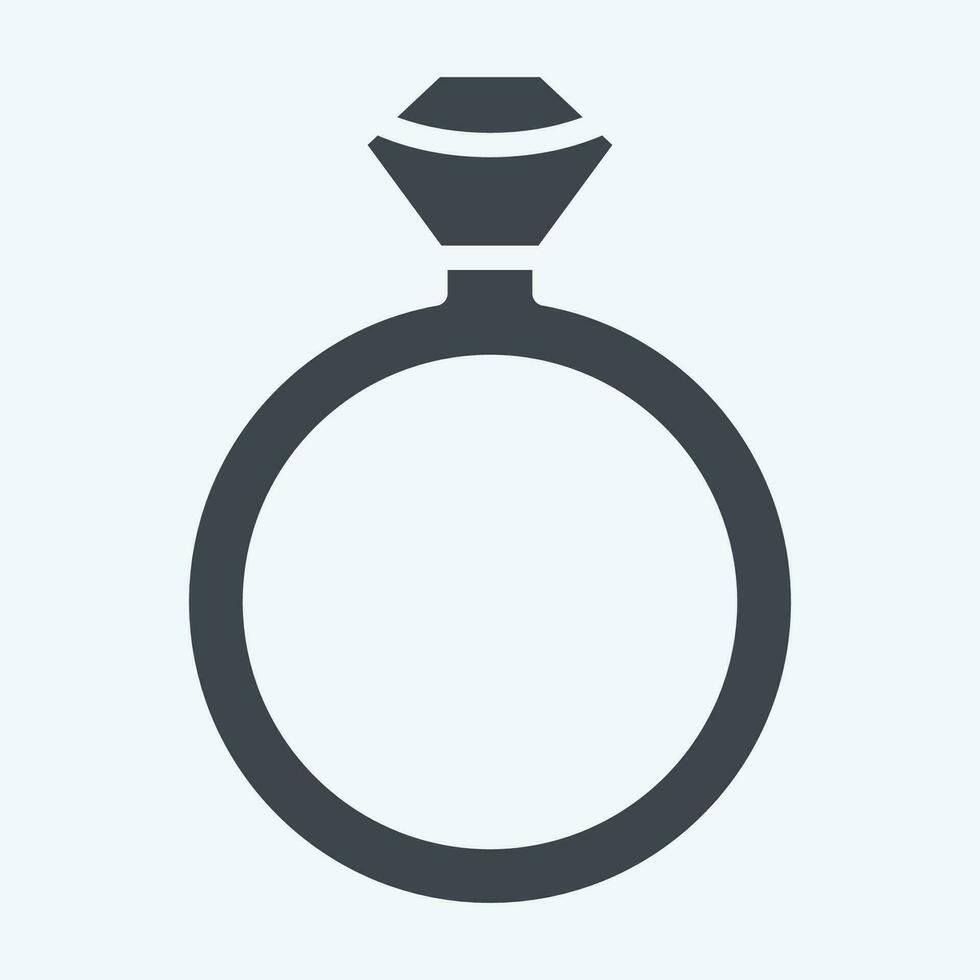 Icon Diamond Ring. related to Valentine Day symbol. glyph style. simple design editable. simple illustration vector